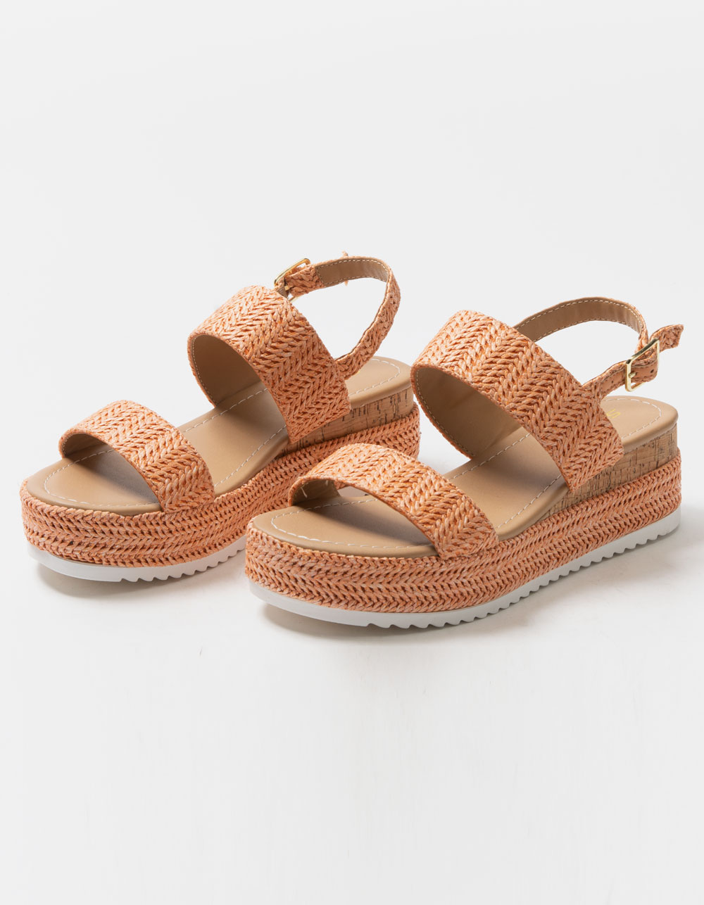 SODA Haiya Raffia Womens Sandals - ORANGE | Tillys