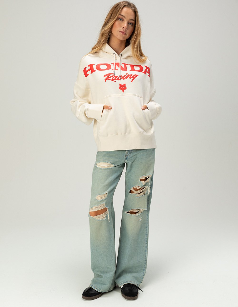 FOX x Honda Racing Womens Hoodie - CREAM