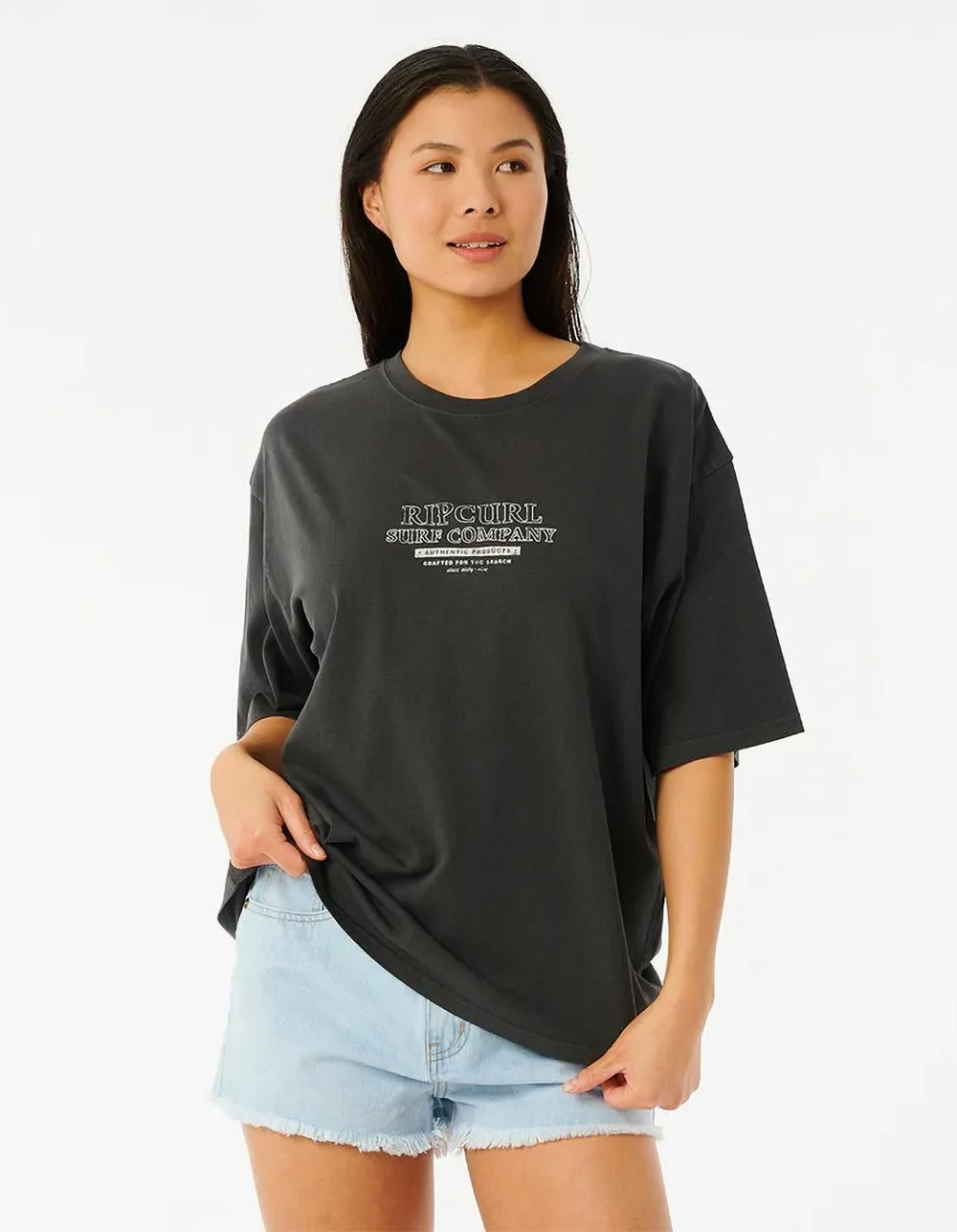 RIP CURL Kindred Palms Womens Oversized Tee - WASHED BLACK | Tillys