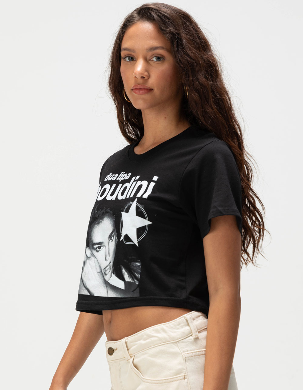 DUA LIPA Womens Baby Tee - BLACK