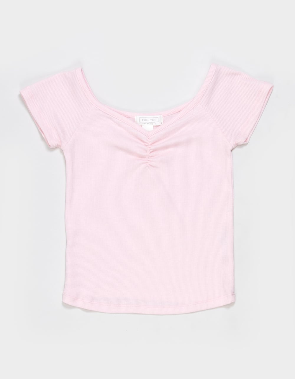 FULL TILT Essentials Girls Cinch Tee - LIGHT PINK