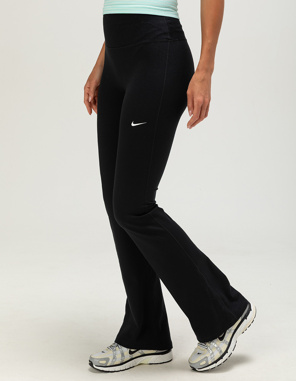 NIKE One Womens High Rise Flared Leggings - BLACK
