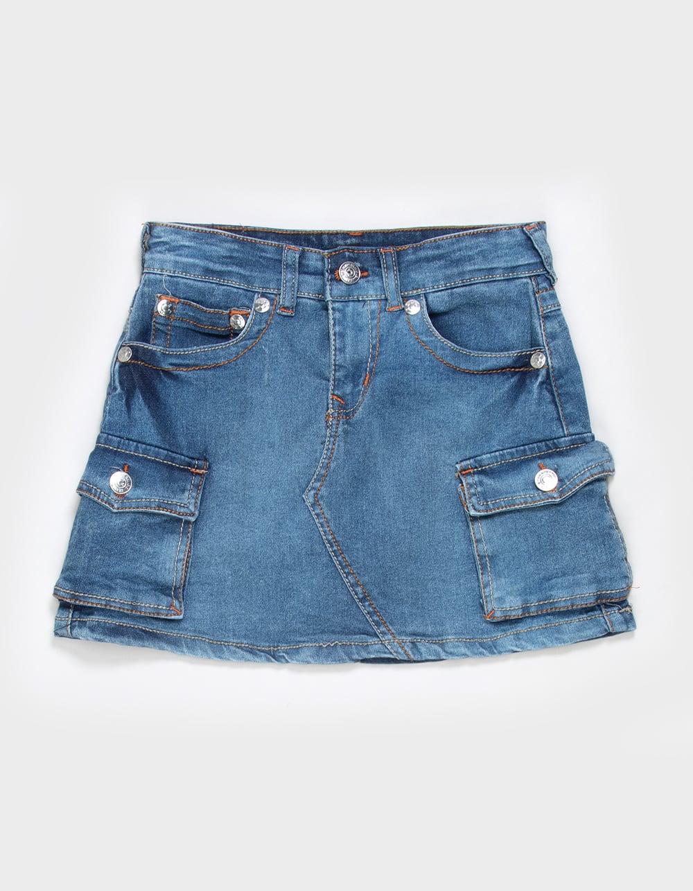 TRUE RELIGION Girls Cargo Skort - MEDIUM WASH