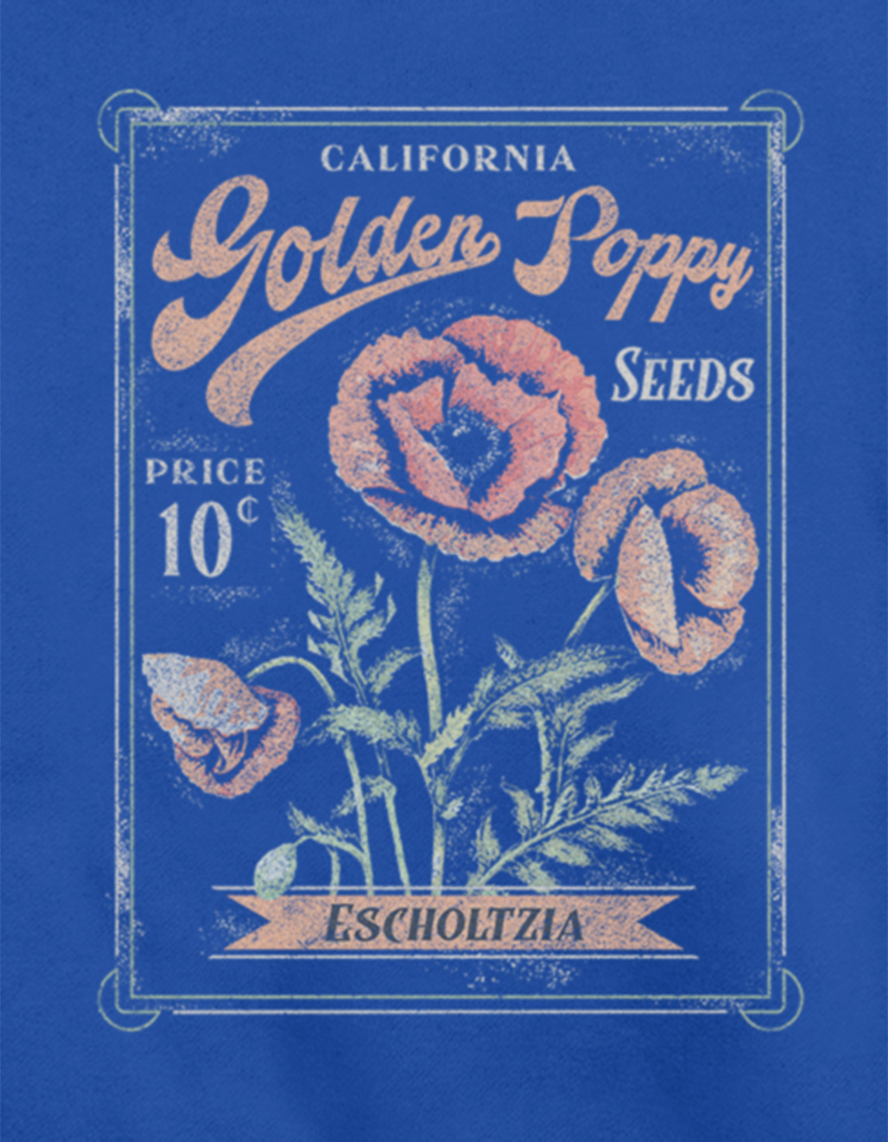 CALIFORNIA Poppy Seeds Unisex Crewneck Sweatshirt - ROYAL
