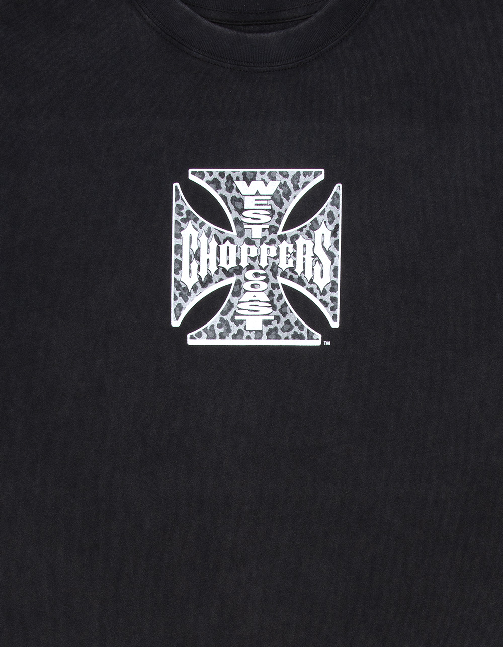 WEST COAST CHOPPERS Leopard Fill Mens Tee - WASHED BLACK