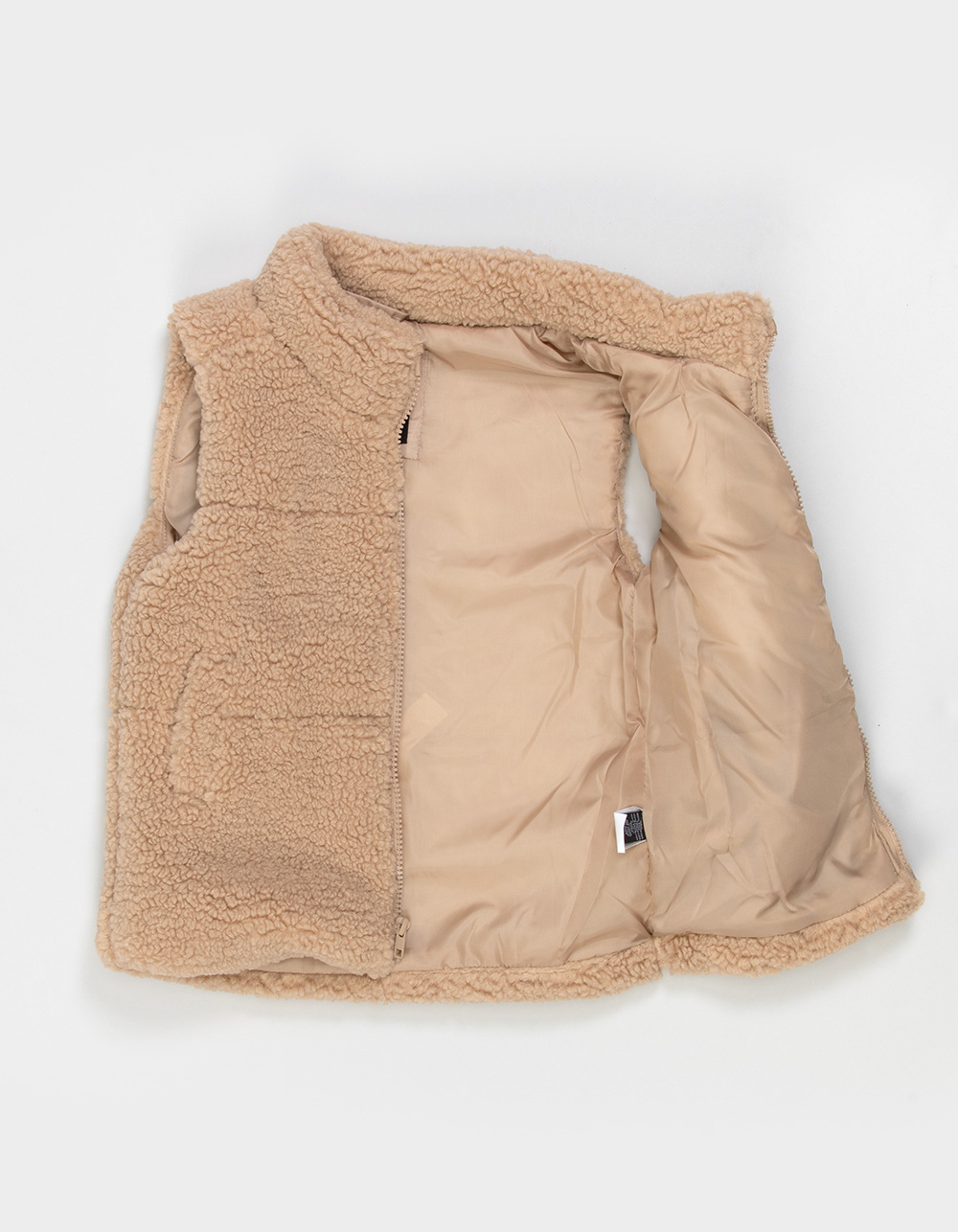 RSQ Girls Sherpa Puffer Vest - TAN