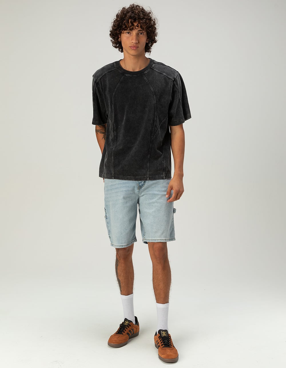 RSQ Mens Loose Carpenter Jorts - LIGHT WASH