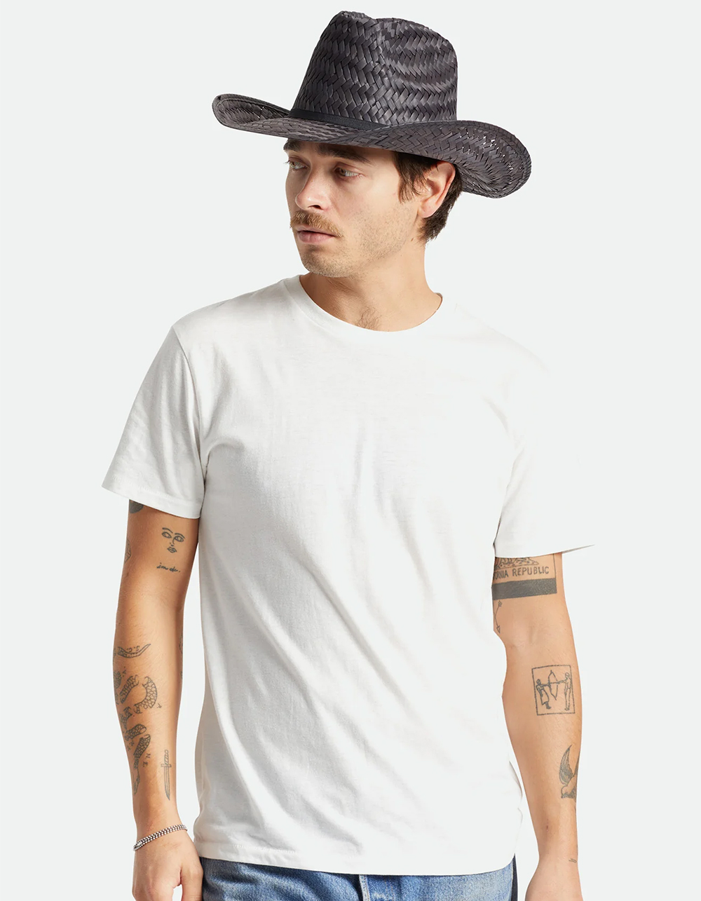 BRIXTON Houston Straw Cowboy Hat BLACK Tillys
