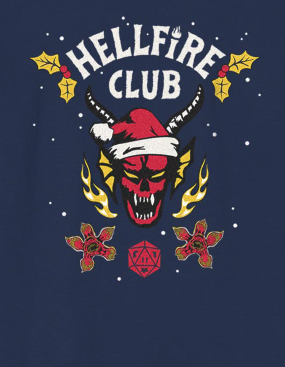STRANGER THINGS Hellfire Holiday Unisex Kids Tee - NAVY