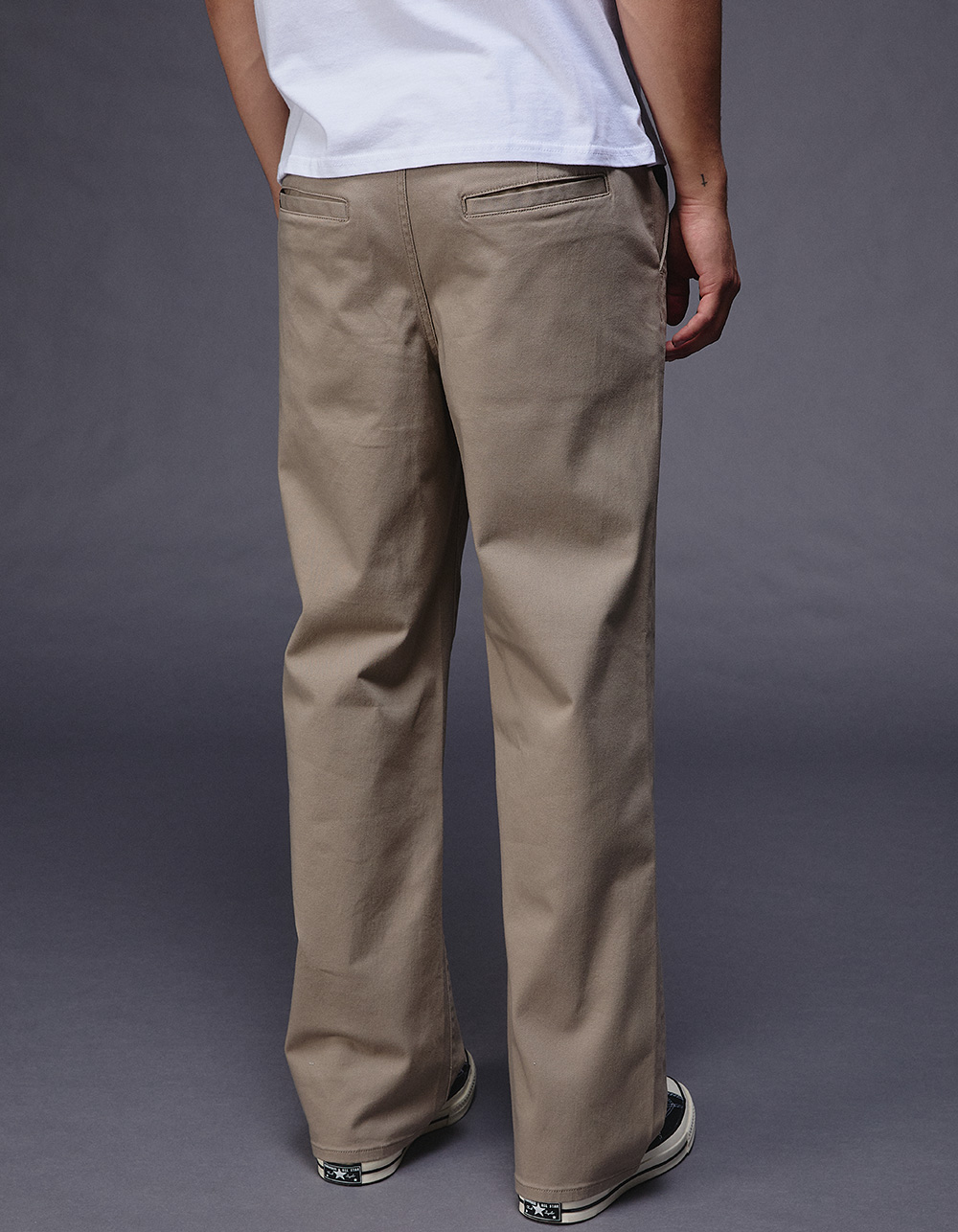 RSQ Mens Loose Fit Stretch Chino Pants - DK KHAKI