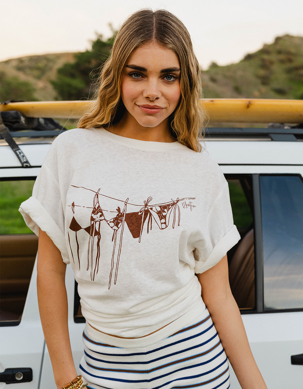 RHYTHM Melia Womens Oversized Tee - WHITE