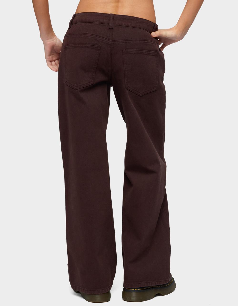 EDIKTED Petite Roman Low Rise Baggy Jeans - BROWN