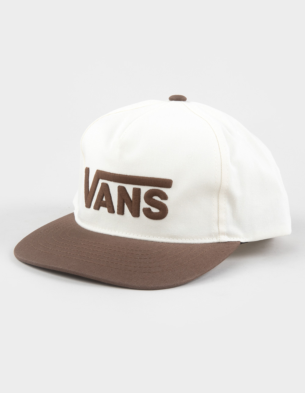 VANS Drop V Logo Snapback Hat - BROWN COMBO