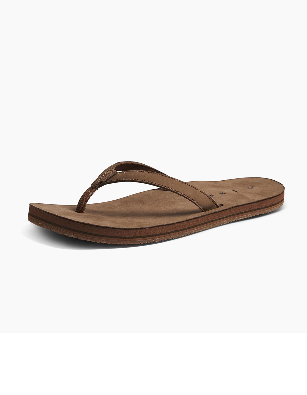 REEF Solana Leather Womens Flip Flops - BROWN