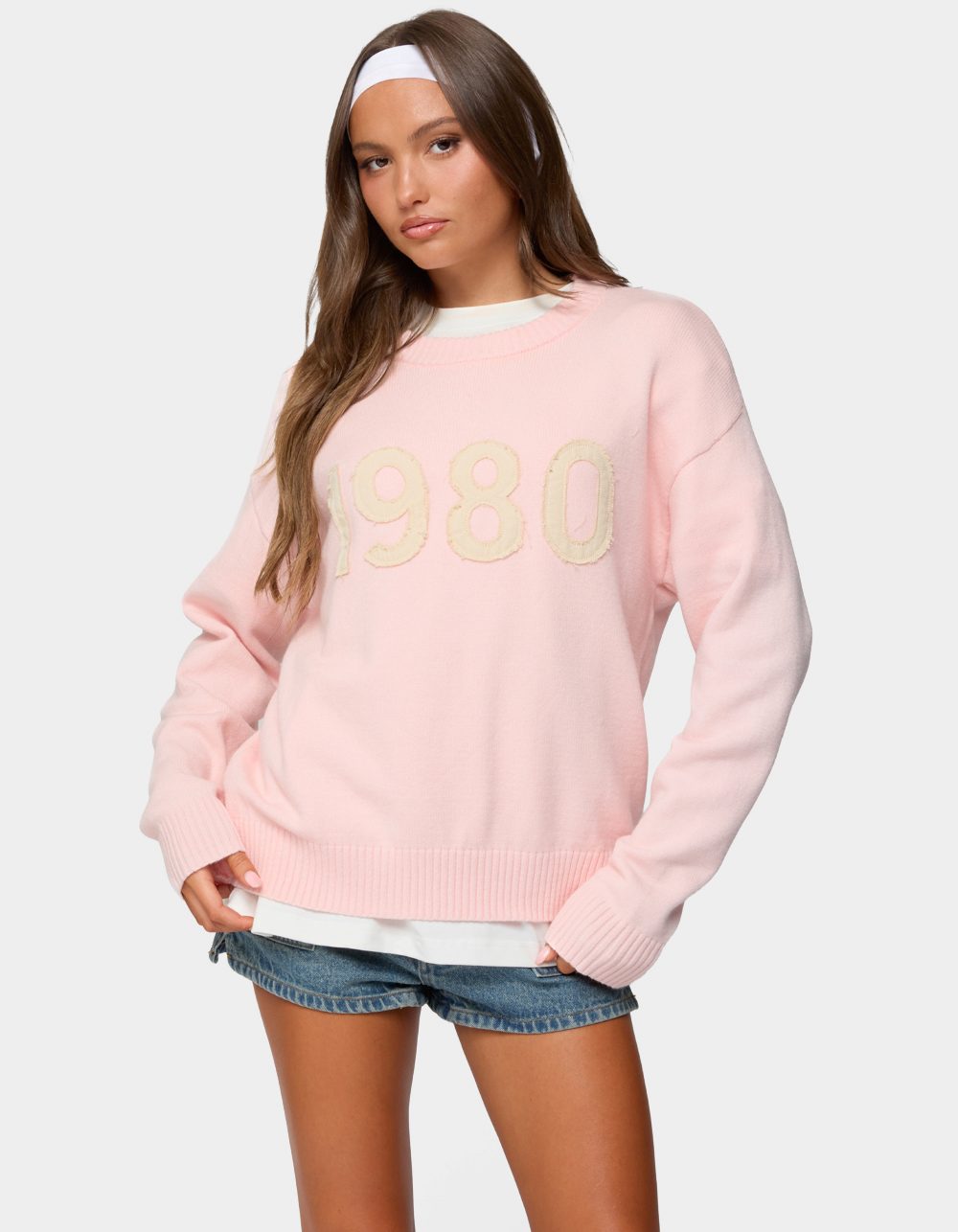 EDIKTED 1980 Oversized Knit Sweater - LIGHT PINK
