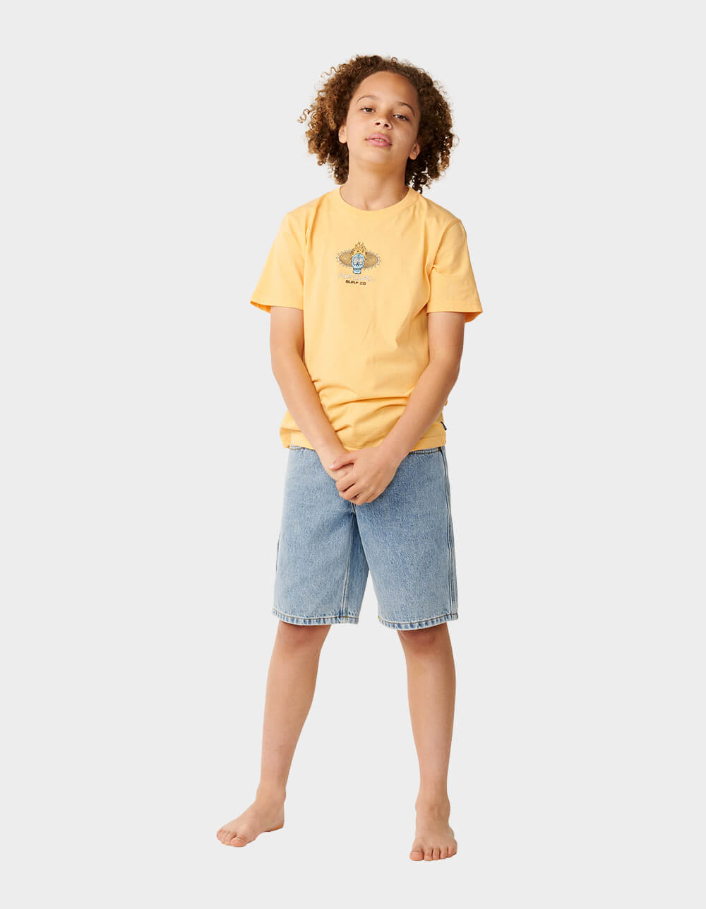 RIP CURL New Cosmic Skull Boys Tee - ORANGE