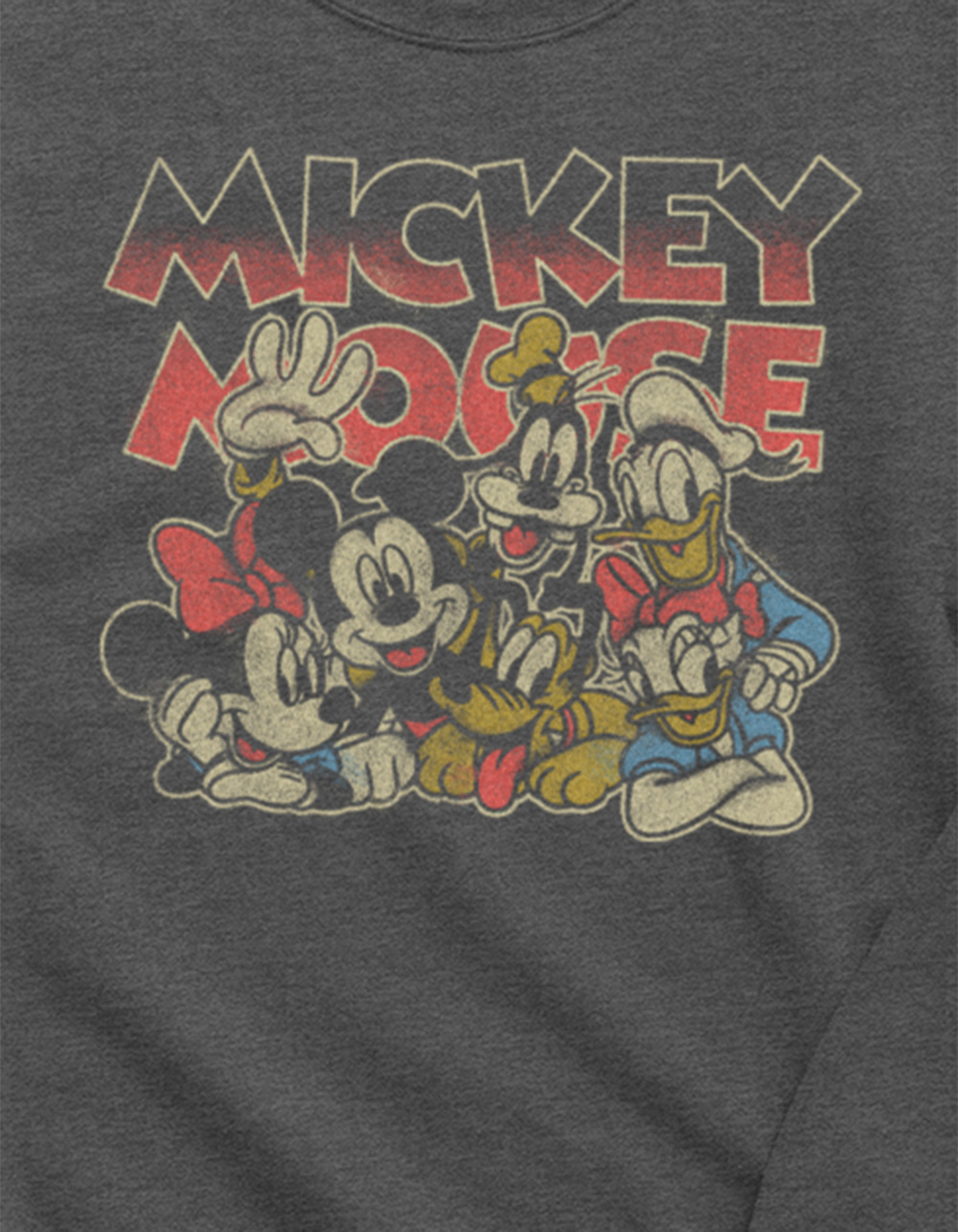 DISNEY Vintage Mickey Crew Unisex Crewneck Sweatshirt - CHARCOAL