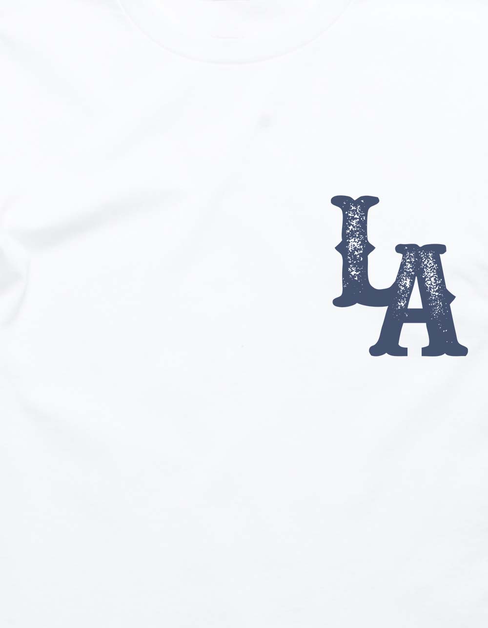 LOS ANGELES Baseball Distressed Unisex Long Sleeve Tee - WHITE