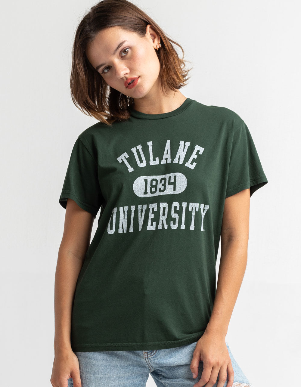 THE ORIGINAL RETRO BRAND Tulane University Womens Oversized Tee - FORES