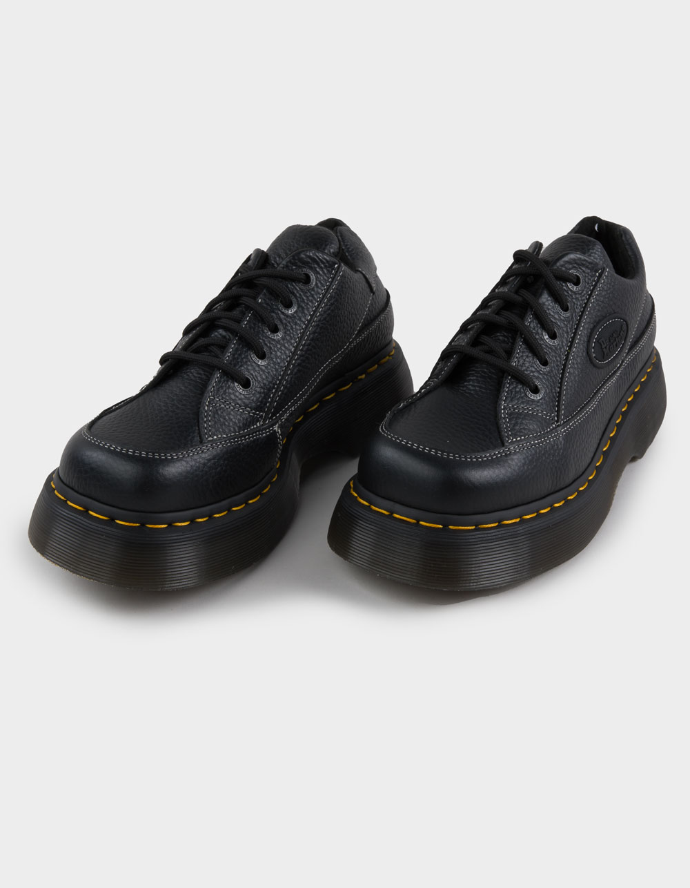 DR. MARTENS Buzz 5-Eye Womens Milled Nappa Leather Shoes - BLACK