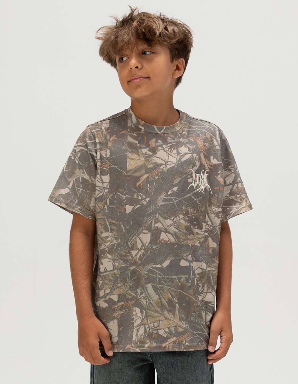 LIRA Woodland CAMO Embroidered Boys Tee