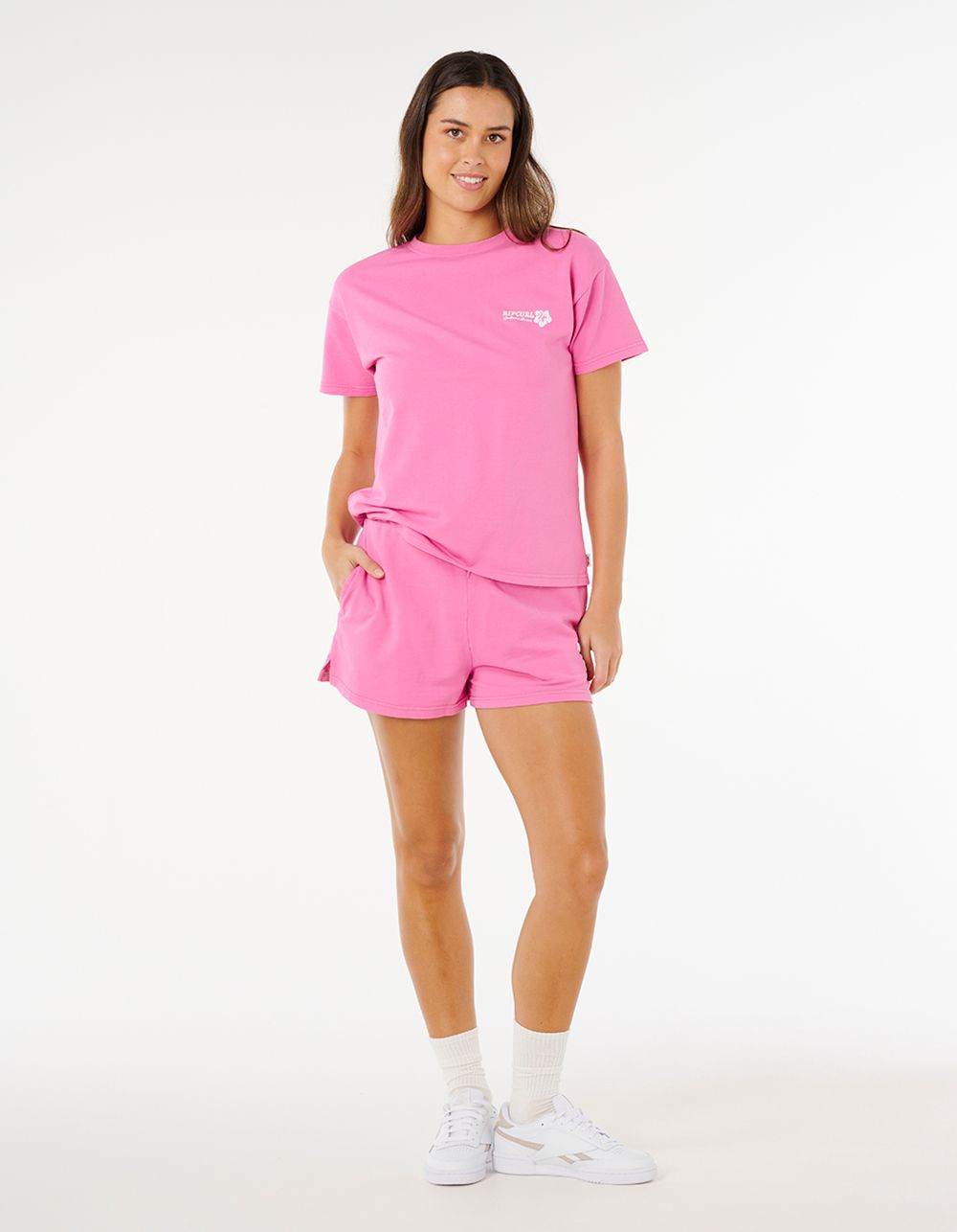 RIP CURL Surf Puff Party Pack Womens Relaxed Tee - HOT PINK