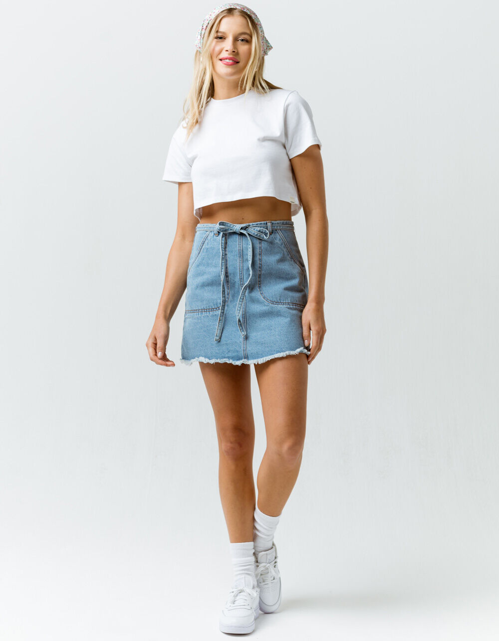 RSQ Solid Womens White Crop Tee - WHITE | Tillys