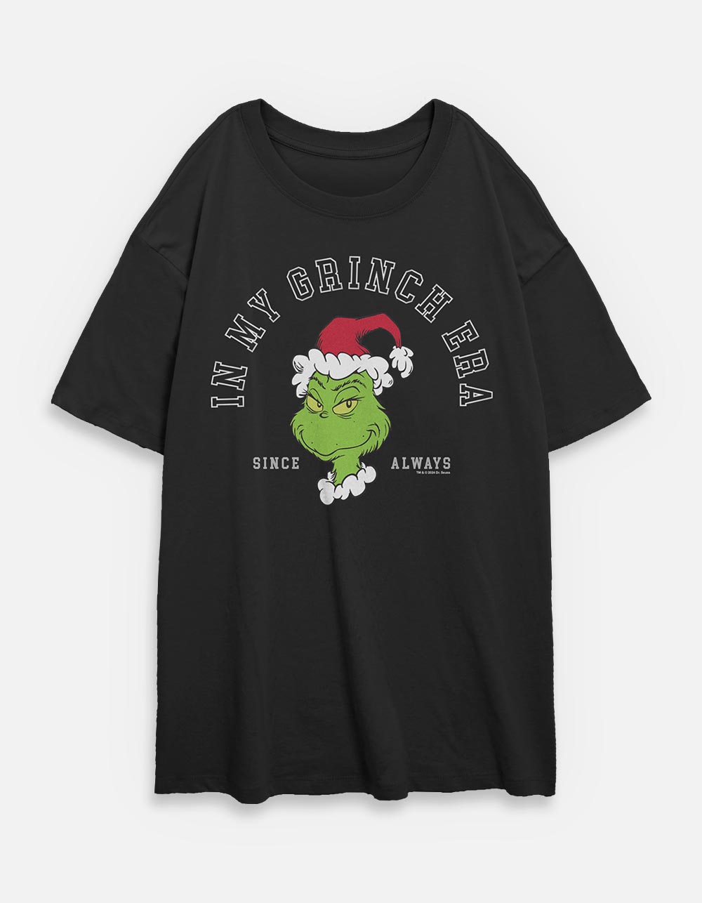 DR. SEUSS My Grinch Era Womens Oversized Tee - BLACK