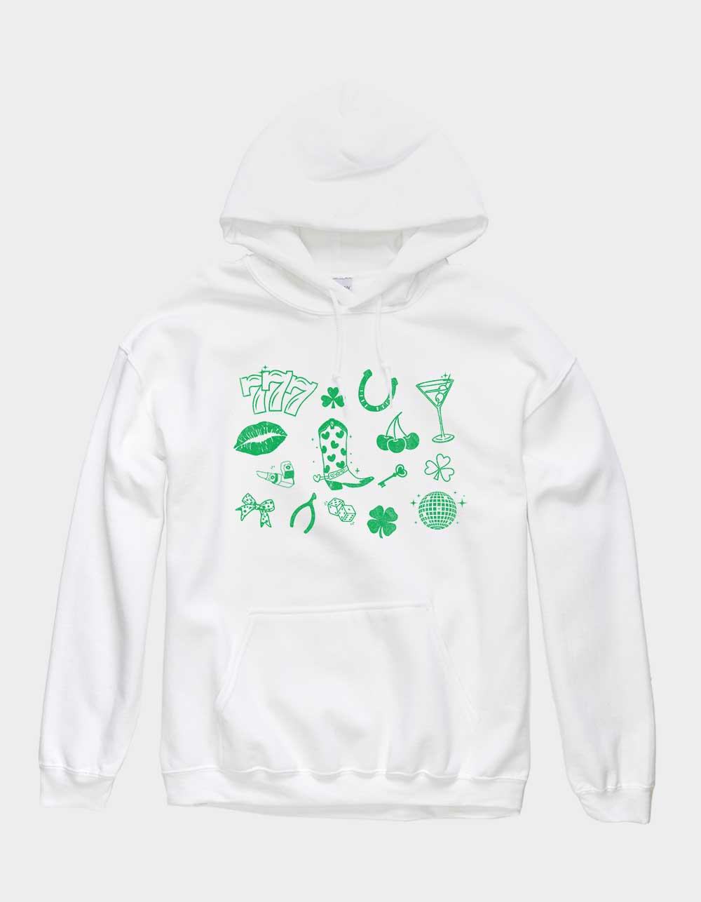 LUCK Charms Collage Unisex Hoodie - WHITE