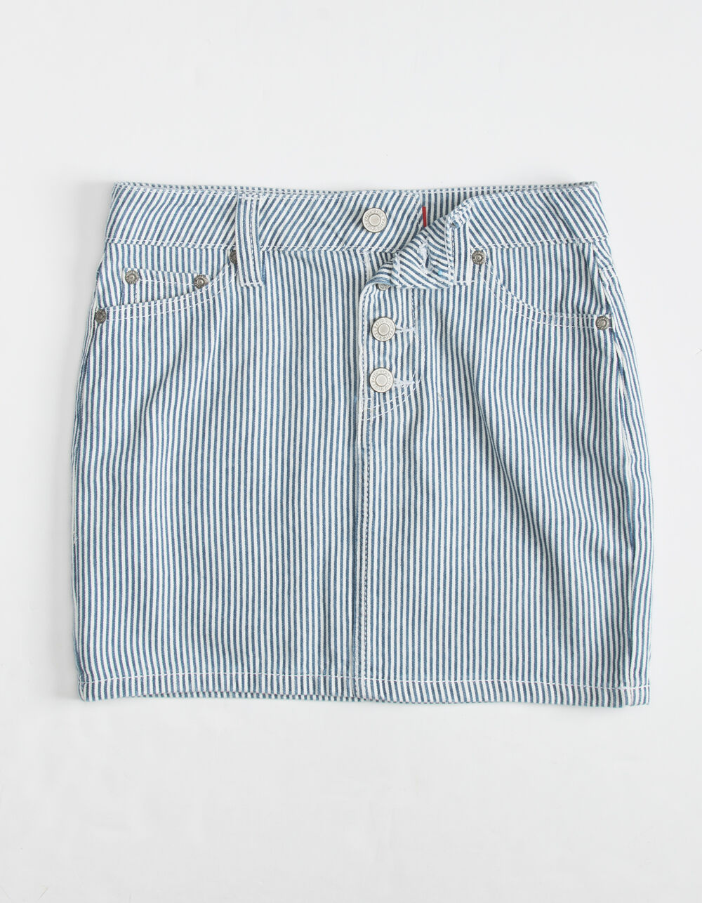 DICKIES Stripe Exposed Button Girls Mini Skirt - NAVY/WHITE | Tillys