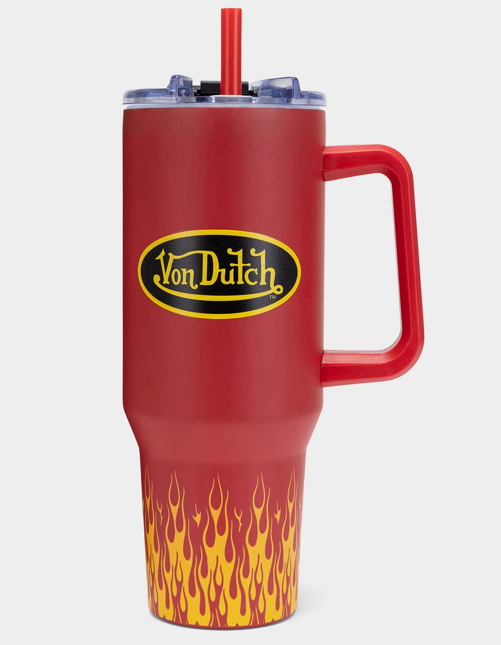 VON DUTCH 40oz Red City of Angels Double Walled Insulated Stainless Steel Tumbler - RED FLAME