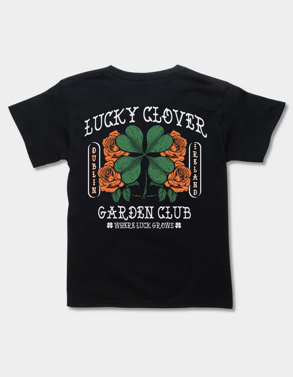 Clover Lucky Garden Club Unisex Kids Tee - BLACK