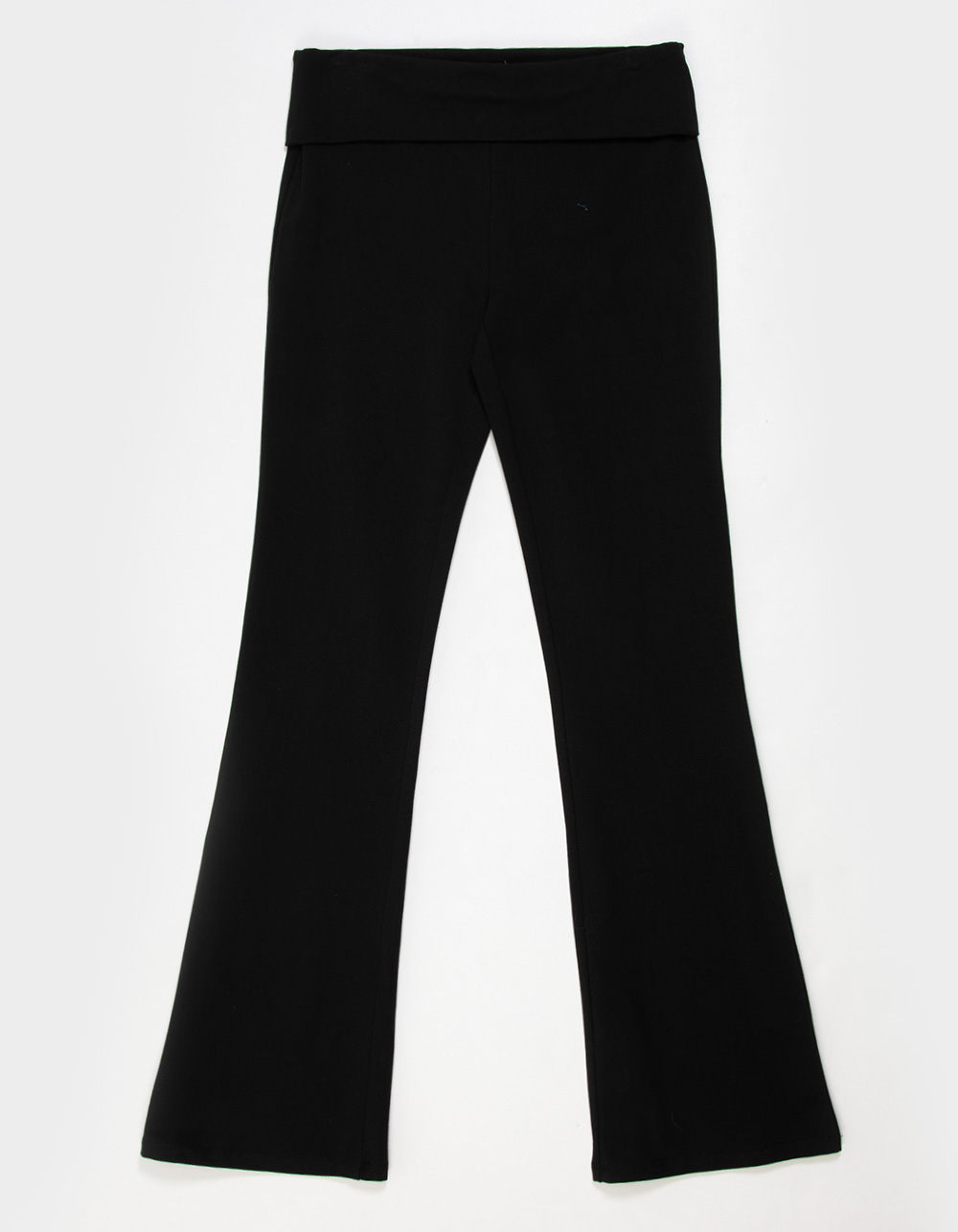 FULL TILT Fold Over Girls Flare Pants - BLACK