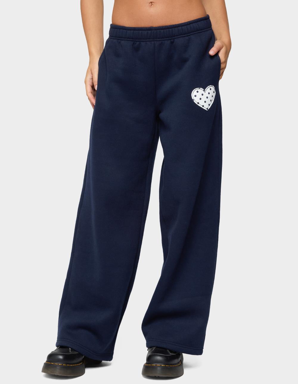 EDIKTED I Heart London Sweatpants - NAVY