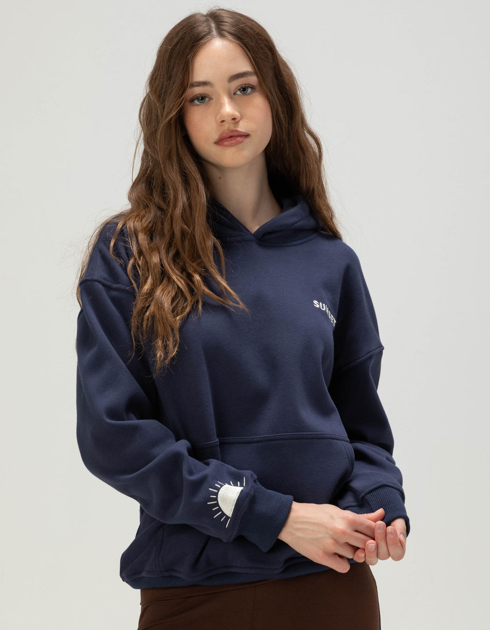 SUNSET SURF Slow Down Womens Hoodie - NAVY