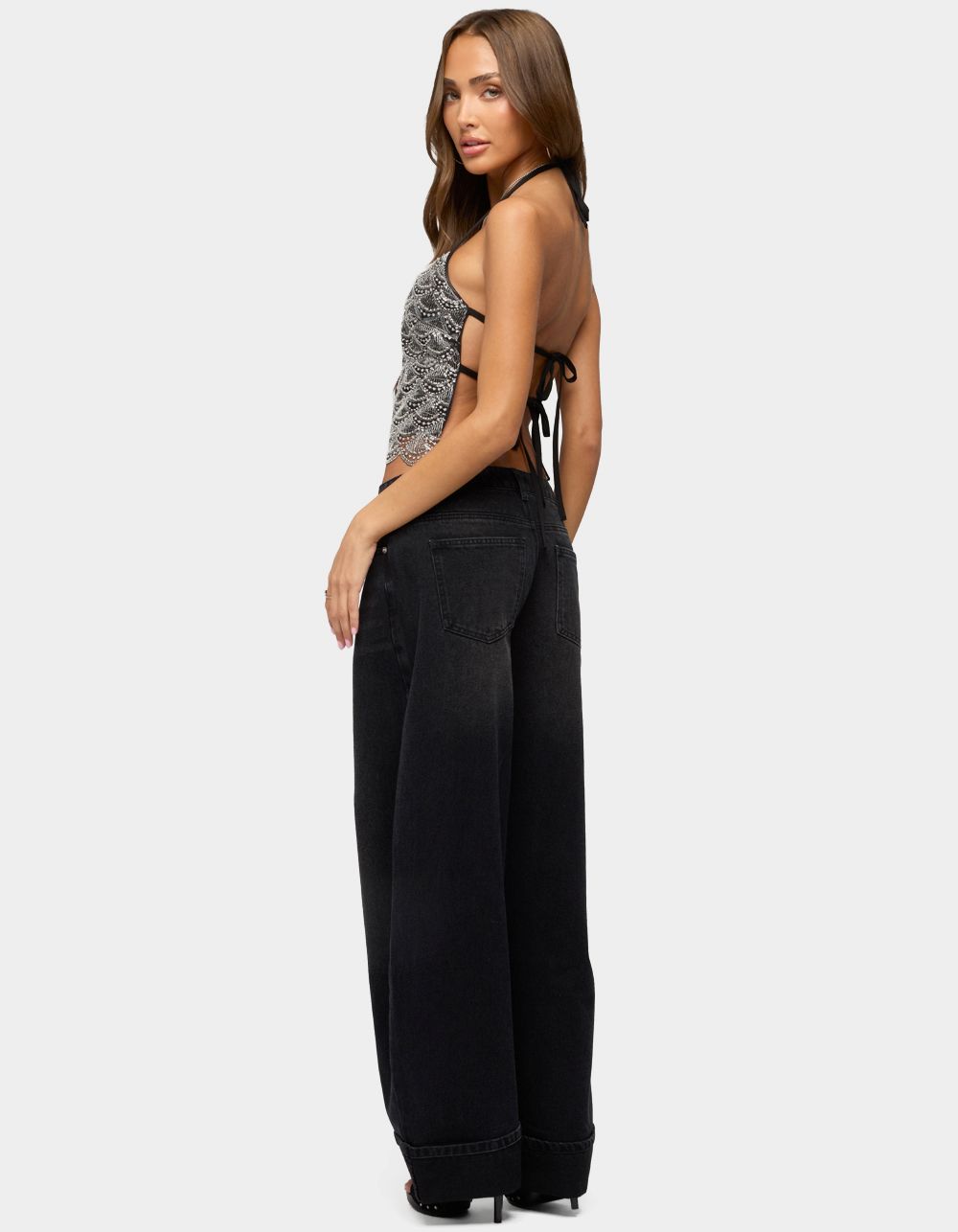 EDIKTED Kella Low Rise Baggy Jeans