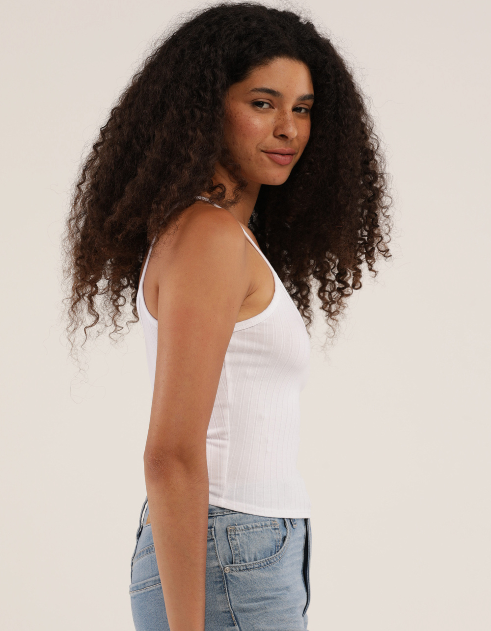 BOZZOLO Wide Rib Womens Cami - WHITE | Tillys