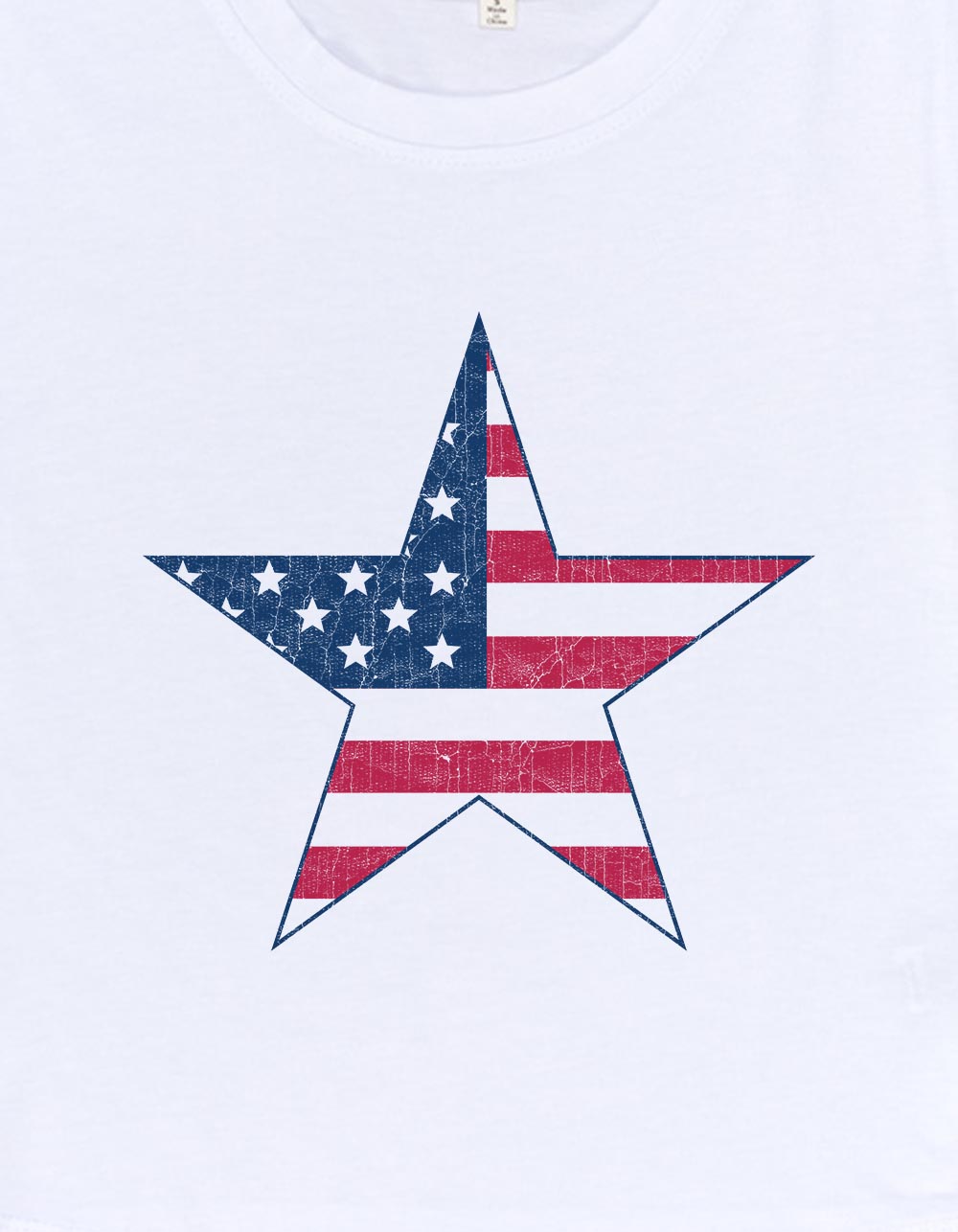 STAR Americana Womens Baby Tee - WHITE