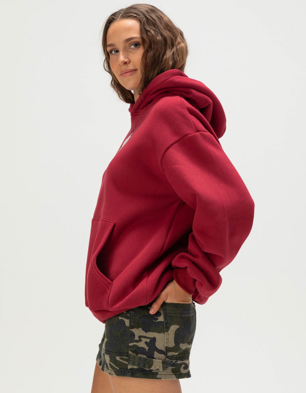HAPPY CAMP3R Puff Series Womens Hoodie - CHERRY