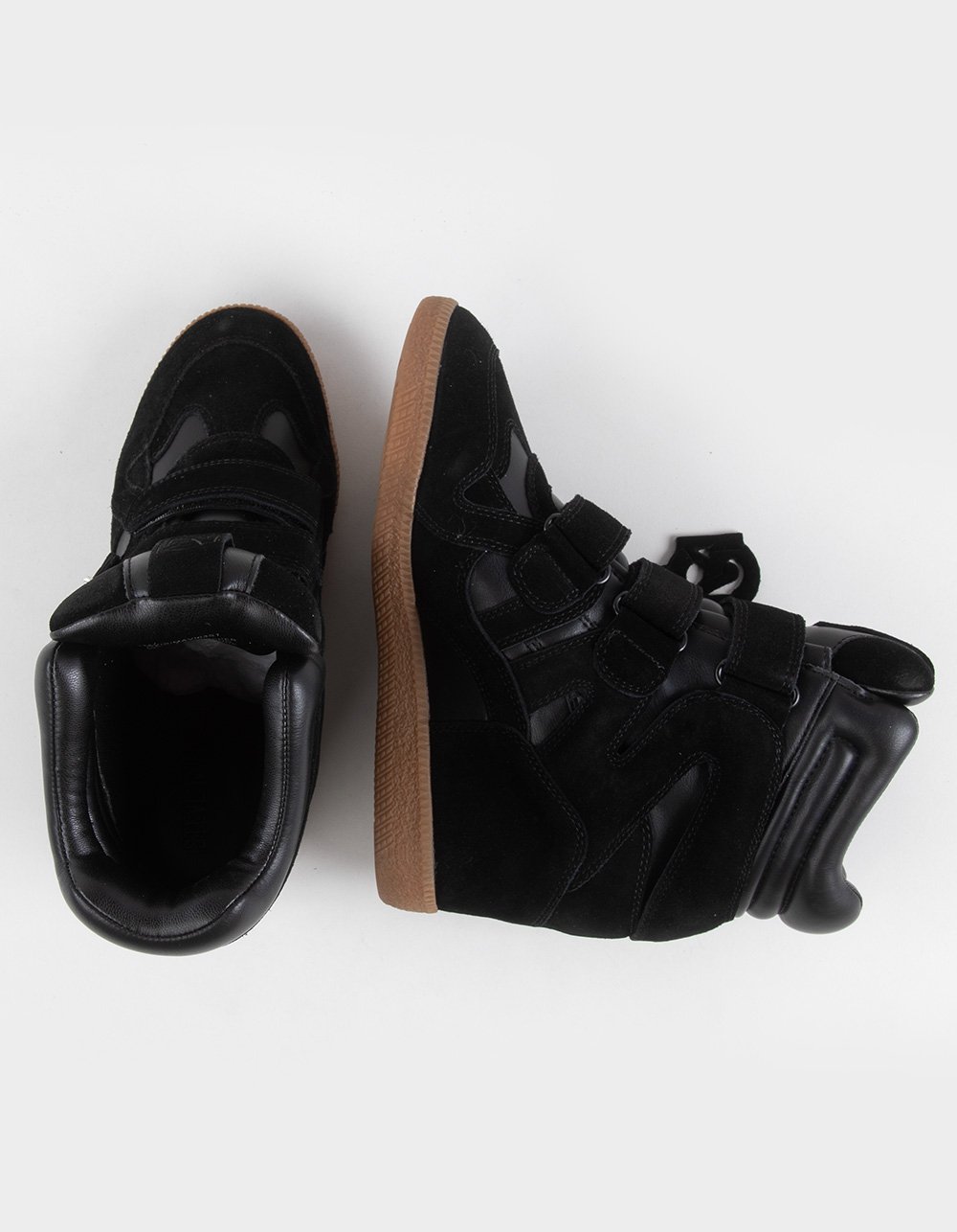 STEVE MADDEN Mavis Womens High Top Wedge Sneakers - BLACK