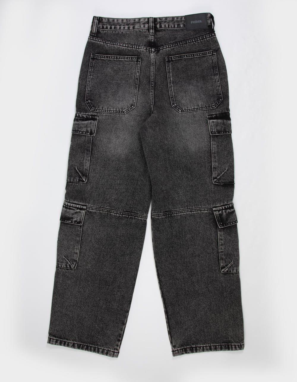RSQ Mens Extra Baggy Cargo Jeans - BLACK