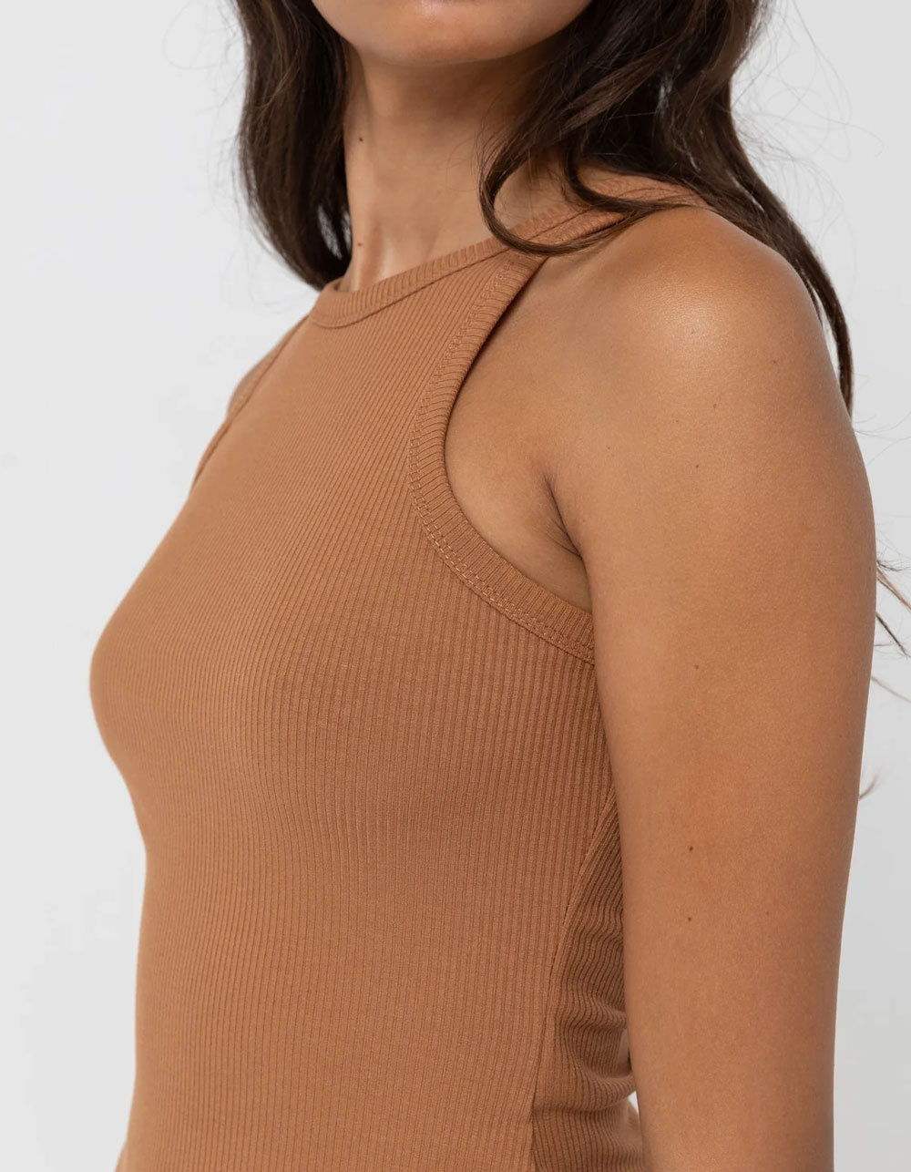 RHYTHM Classic Womens Tank Top - CARMEL