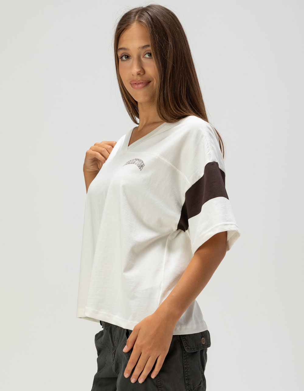 BRIXTON Football Womens Boxy Tee - IVORY