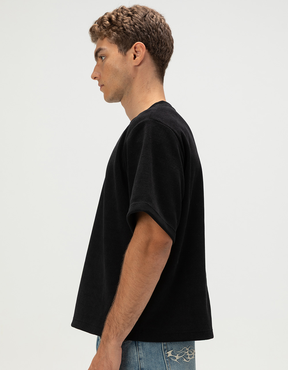 RSQ Mens Textured Tee - BLACK