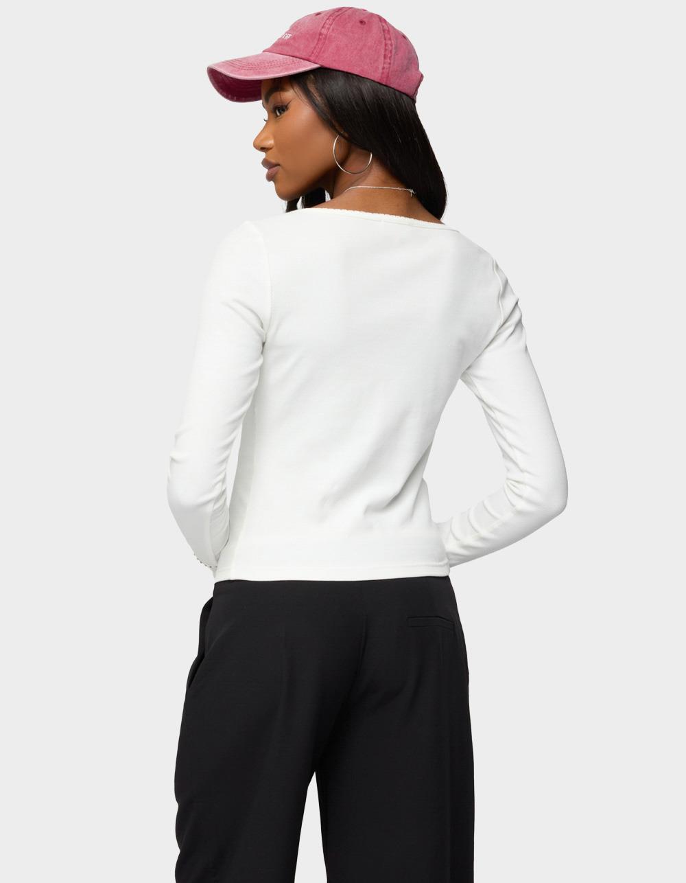 EDIKTED Tanya Button Up Cardigan - WHITE