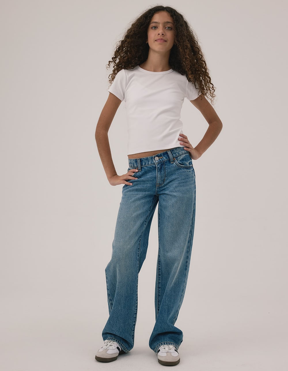 RSQ Girls Low Rise Wide Leg Jeans - Dark Wash