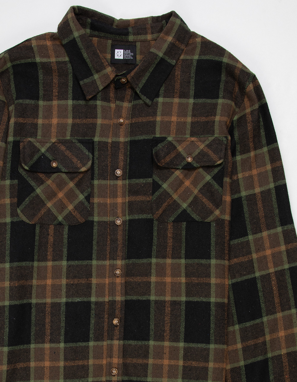 LIRA Mens Flannel - OLIVE COMBO