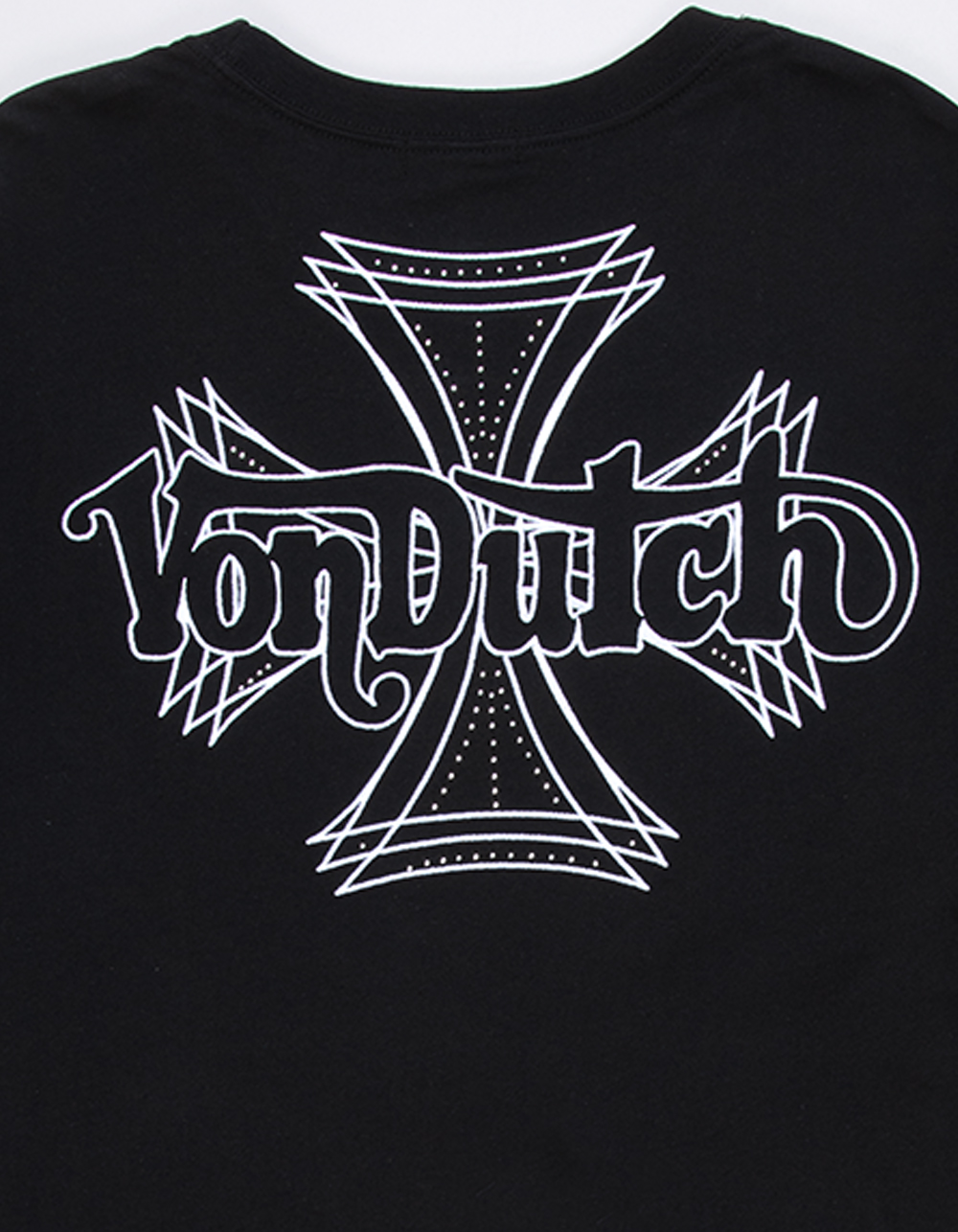 VON DUTCH Cross Mens Boxy Tee - WASHED BLACK