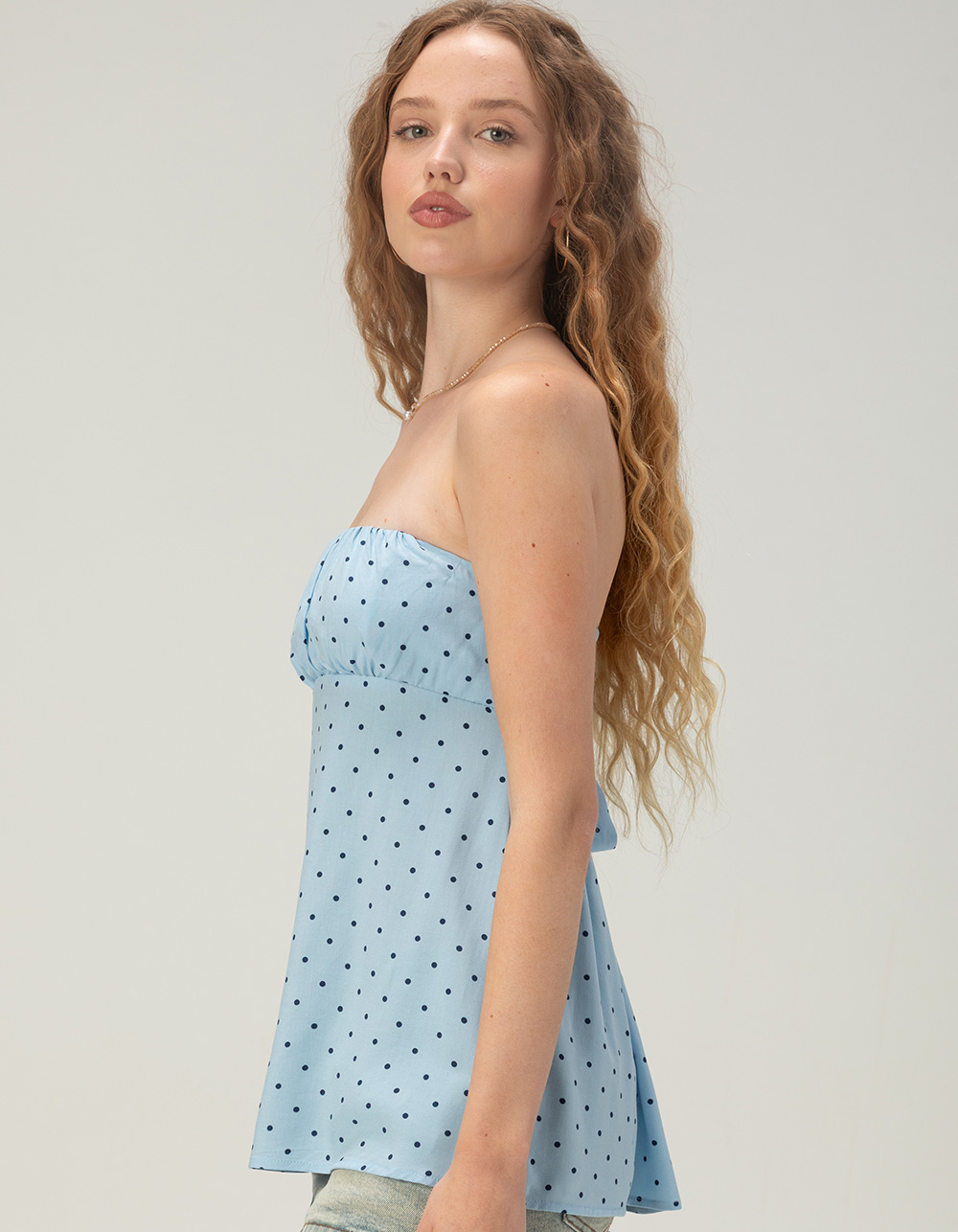 RSQ Womens Long Tube Babydoll Top - BLUE COMBO