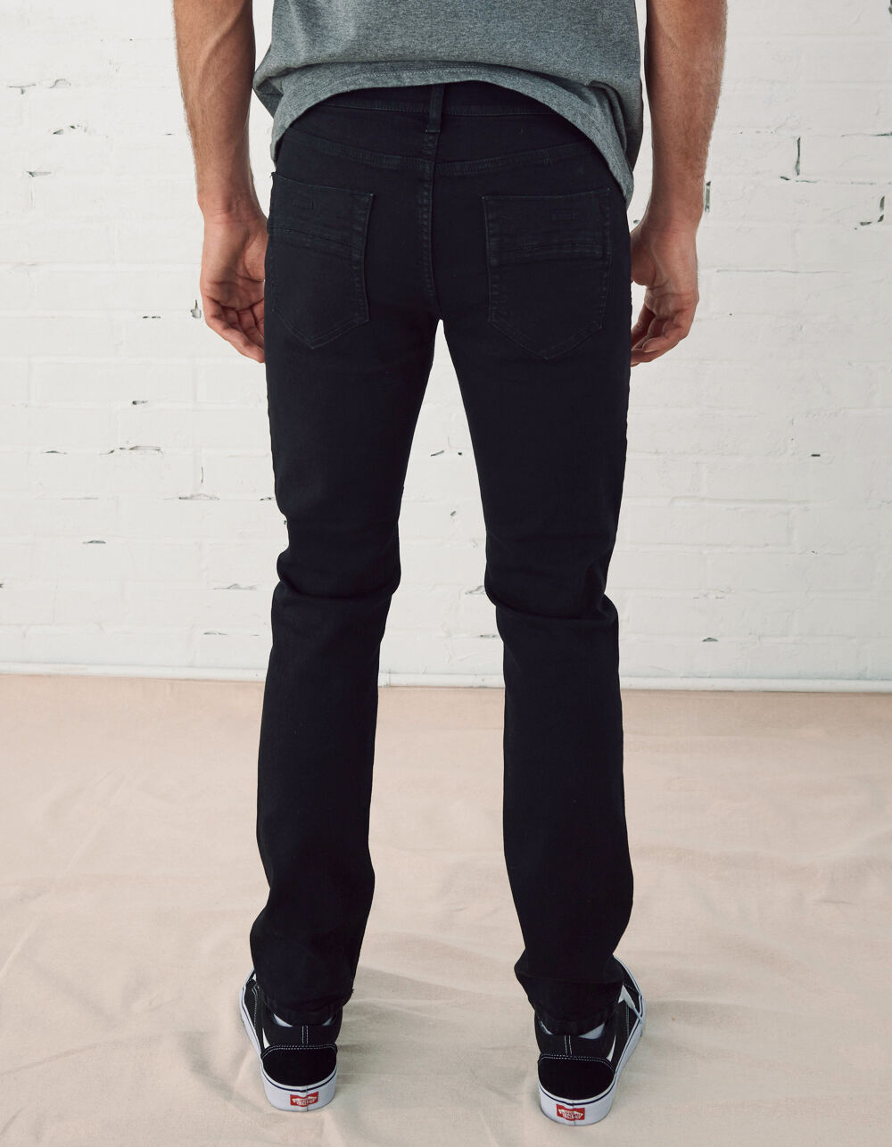 RSQ Mens Slim Moto Black Jeans BLACK Tillys